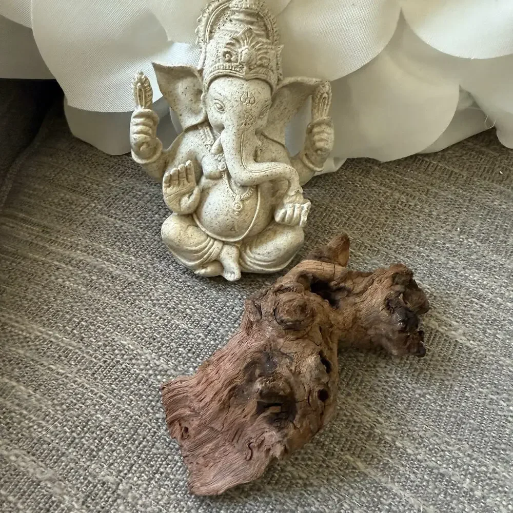 Fish Tank Decorations Resin Elephant & Wood piece